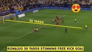 😍 Ronaldo 39 Yards Stunning Free Kick Goal For Al Nassr vs Abha FC
