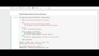 Day 95 : Python Program to Remove a Key from a Dictionary