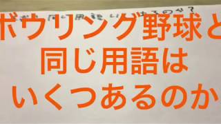 ボウリング野球と同じ用語はいくつあるのか？