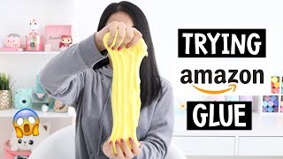 I TRY MAKING SLIME WITH AMAZON GLUE! Testing Slime Ingredients!