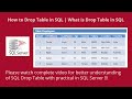 (12) How to Drop Table in SQL | SQL Drop Table | SQL Tutorial