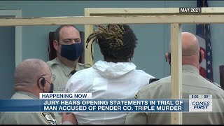 Jury hears opening statements in trial of man accused of Pender Co. triple murder