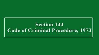 Section 144 CRPC