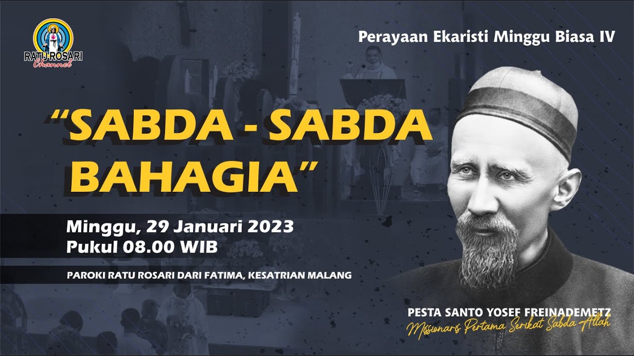 STREAMING MISA HARI MINGGU BIASA IV - Minggu, 29 Januari 2023 - Pukul ...