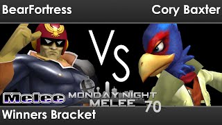 MNM 70 Melee - GLUE | BearFortress (C Falcon) vs Cory Baxter (Falco, Fox) - Winners Bracket