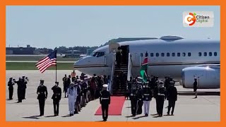 President William Ruto has lands at the Joint Base Andrews in Washington