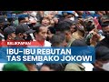 Ibu-Ibu Berebut Tas Sembako yang Dibagikan Presiden Jokowi di Pasar Klandasan Balikpapan