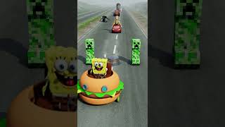 Funny Cars Crossing Creepers & Large Bollard | BeamNG.Drive