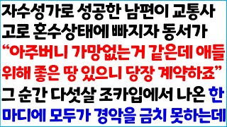 [반전사이다사연]  자수성가로 성공한 남편이 교통사고로 혼수상태에 빠지자 동서가 \