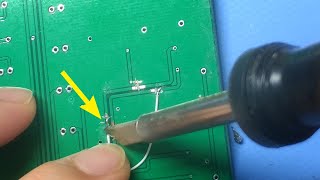 48.PCB패턴 끊고 점퍼와이어 연결하기ㅣCut the PCB pattern and connect jumper wires.