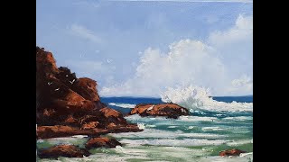 Learn To Paint TV E113 "Sunshine Beach Splash" Beginners Wave Beach Painting