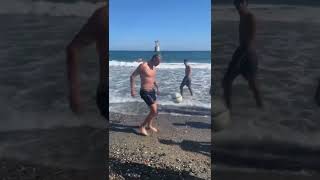 kicking ball at the beach 🏖 #shorts