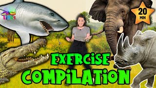 Animals Exercise Compilation | Indoor Workout for Kids | PE Kids Fitness