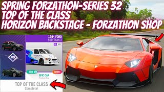 FORZA HORIZON 4-Weekly forzathon challenges TOP OF THE CLASS-Horizon backstage-Series 32 Full info