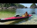 【kayaking in japan】 まるでイタリアのcinque terre、鳥取県岩美町の浦富海岸でのカヤック フジタカヌー、アルピナ２ 体験とパドルフロートの再乗艇の練習風景