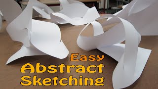 Simple quick Abstract 3D paper folding sketching idea generating