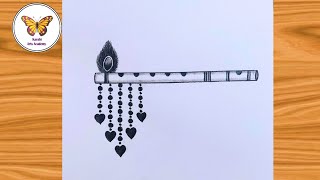 How to draw flute of krishna| Bansuri drawing| Chitra