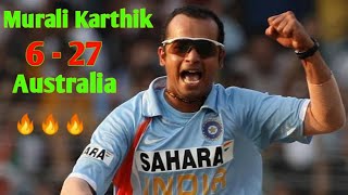 Murali Karthik dream bowling spell vs Australia 6-27| Murali Karthik Bowling| Murali Karthik wickets