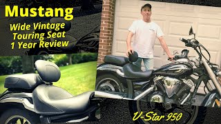 Mustang Wide Vintage Touring Seat 1 Year Review - Yamaha V-Star 950