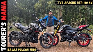 All New 2024 TVS Apache RTR 160 4v USD vs Bajaj Pulsar N160 | Best Bikes Under 1.5 Lakhs In India 🔥🔥