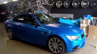 BMW m3 fullwrap, Satin Perfect Blue 3M