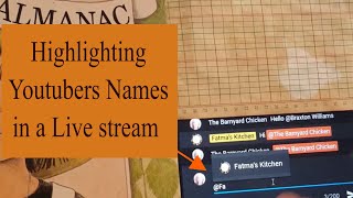 Highlighting someone else's names in live chat