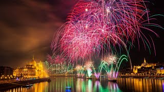 Spectacular St. Stephen's Day Fireworks Celebration 2023 in Budapest 🎆#budapest #fireworks #danube