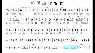 听闻远方有你/聽聞遠方有你 D调伴奏 (加小节指示，供参考）- instrumental in D with measure marks