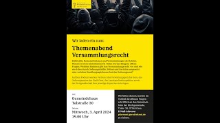 Themenabend Versammlungsrecht in Gera, Thüringen 03.04.2024