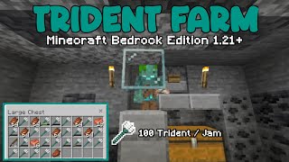 CARA MEMBUAT TRIDENT FARM | MINECRAFT BEDROCK 1.21