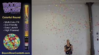 Colorful Paper Round Boomwow Confetti Cannnons