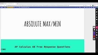 AP Calculus Exam Questions - Absolute Maximum and Minimum