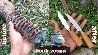 CARA BIKIN PISAU SESET KECIL DARI SHOCK VESPA TUA