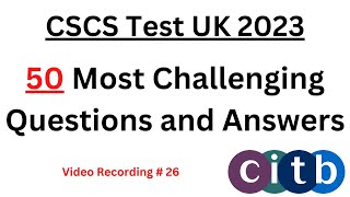 CSCS Test UK - 50 New Q\u0026A | CSCS Card UK 2023 | CITB health and safety Test 2023 | CSCS Mock Test