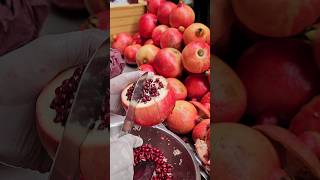100% Fresh Fruit Juice! Pomegranate Fruit Cutting Skills #shorts