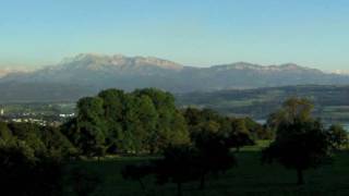 Sempachersee Alpen Panorama vom Hotel Restaurant Vogelsang, Eich Luzern