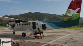 Air Seychelles DHC-6 Twin Otter Mahe-Praslin Takeoff, Inflight, Landing