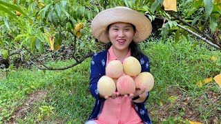 My parents' peaches are ripe, big, sweet and juicy, and the 3 children are so delicious