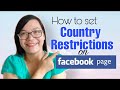 HOW TO SET COUNTRY RESTRICTIONS ON OUR FACEBOOK PAGE | ELIZABETH VELOSO