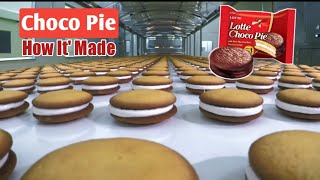 Lotte Choco pie Making || Inside Factory ||How It's Made ||How Choco Pie made || Pie making process