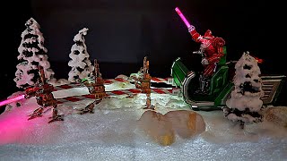 BattleTech Christmas Diorama - Atlas Santa, Locust Reindeer