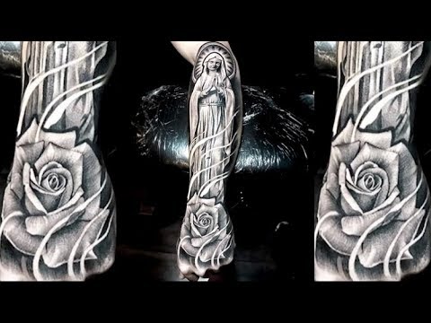 Amazing Artist Lil B Hernandez @lilbtattoo Awesome Virgin Mary Rose Arm ...