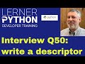 Python interview question #50: Speed descriptor