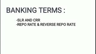 Meaning of CRR||SLR||Repo rate ||Reverse Repo Rate||