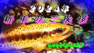 2024年 新年のご挨拶～渓流魚、錦鯉などをバックに～