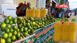 1.25$ Fresh Orange Juice 100%-Cambodia street Food