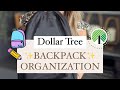 Dollar Tree ✨BACKPACK✨ organization ideas!