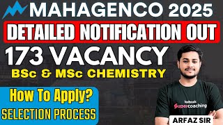 MAHAGENCO Chemist Recruitment 2025 | MAHAGENCO Vacancy | MAHAGENCO How To Apply | Arfaz Sir