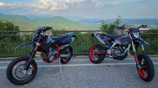 SUPERMOTO BATTLE🔥 Husqvarna FE 501 vs Swm 500 R + POLICE👮🏻‍♂️