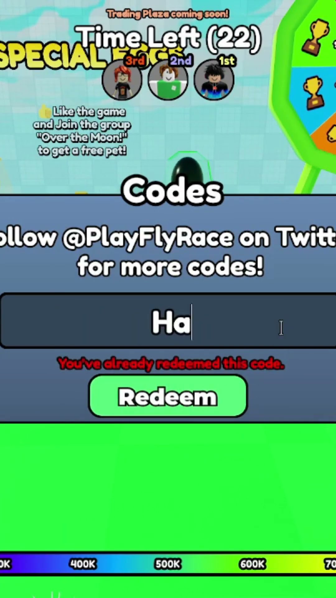 ALL NEW CODES FOR FLY RACE IN 2024!   #roblox #freerewards#shorts